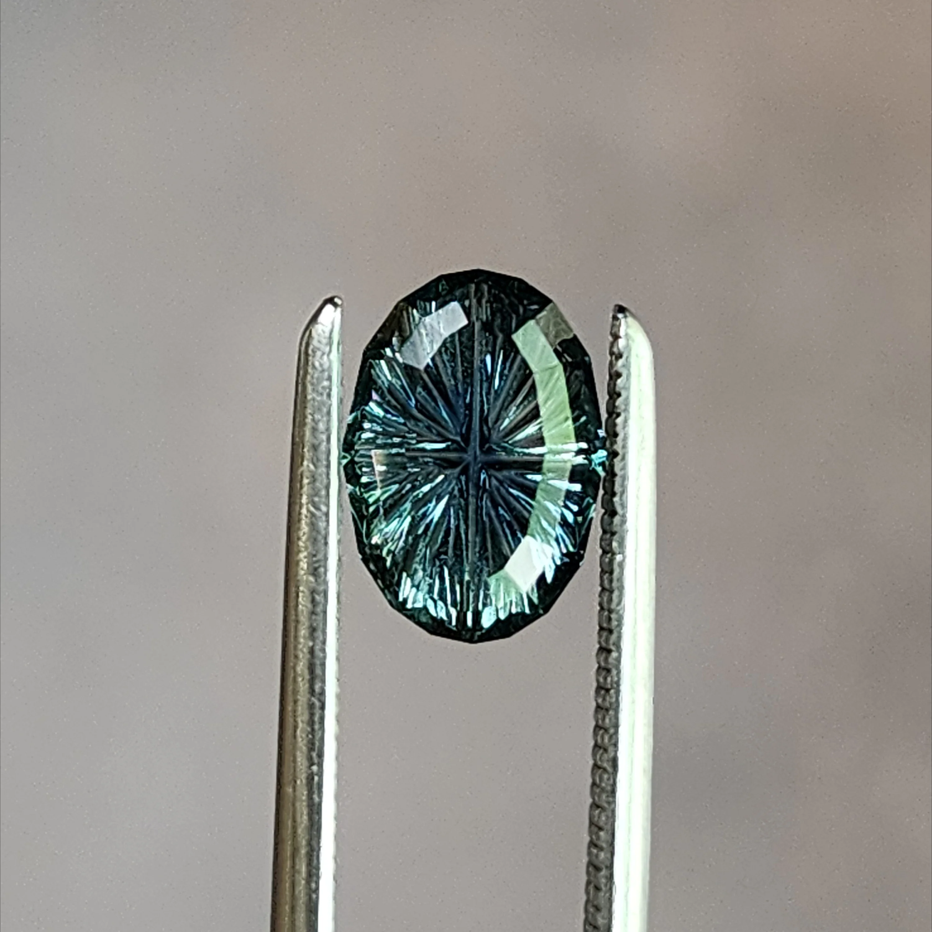 1.12ct Natural Montana Sapphire Oval Fantasy Cut