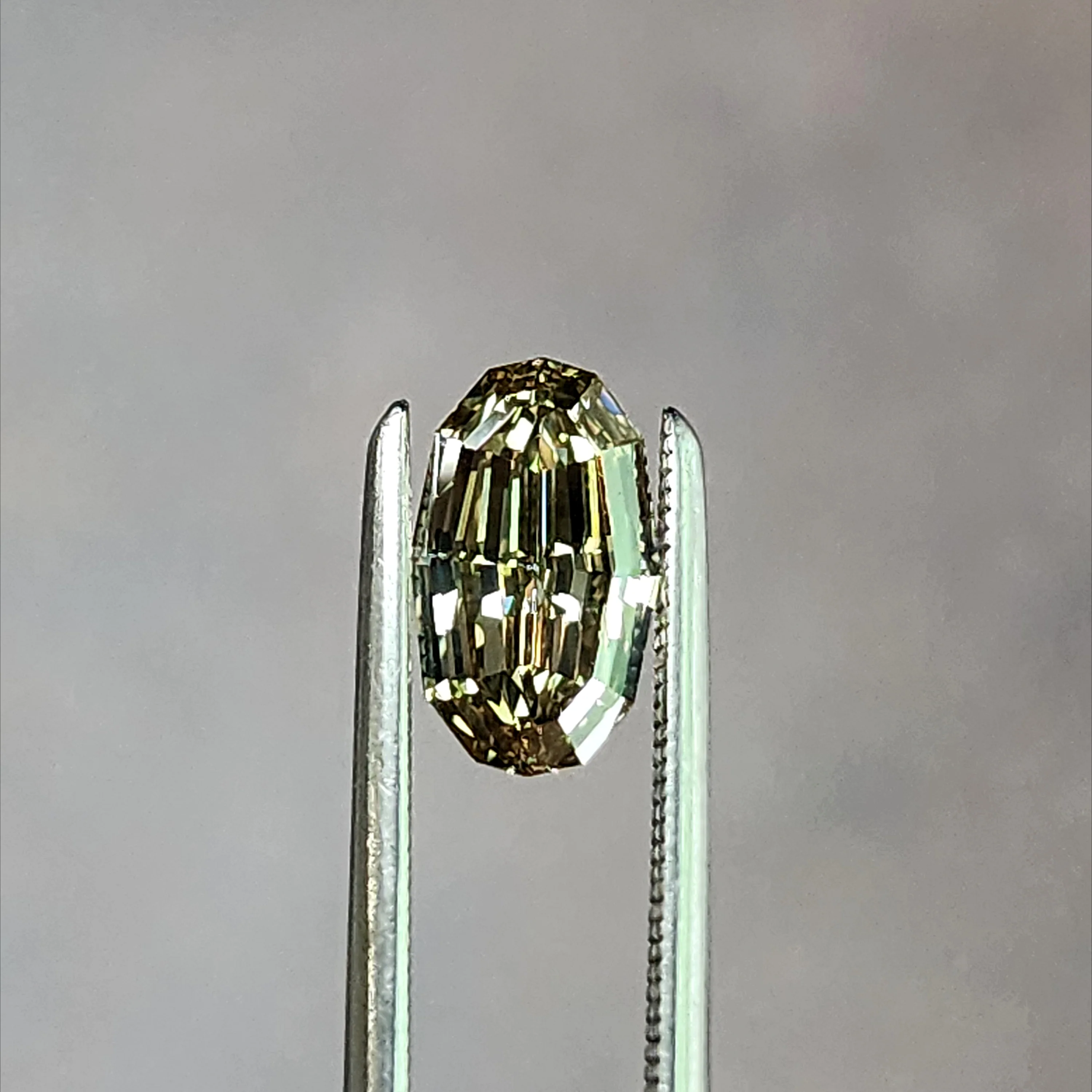 1.15ct Natural Champagne Diamond Oval Geo Step Cut