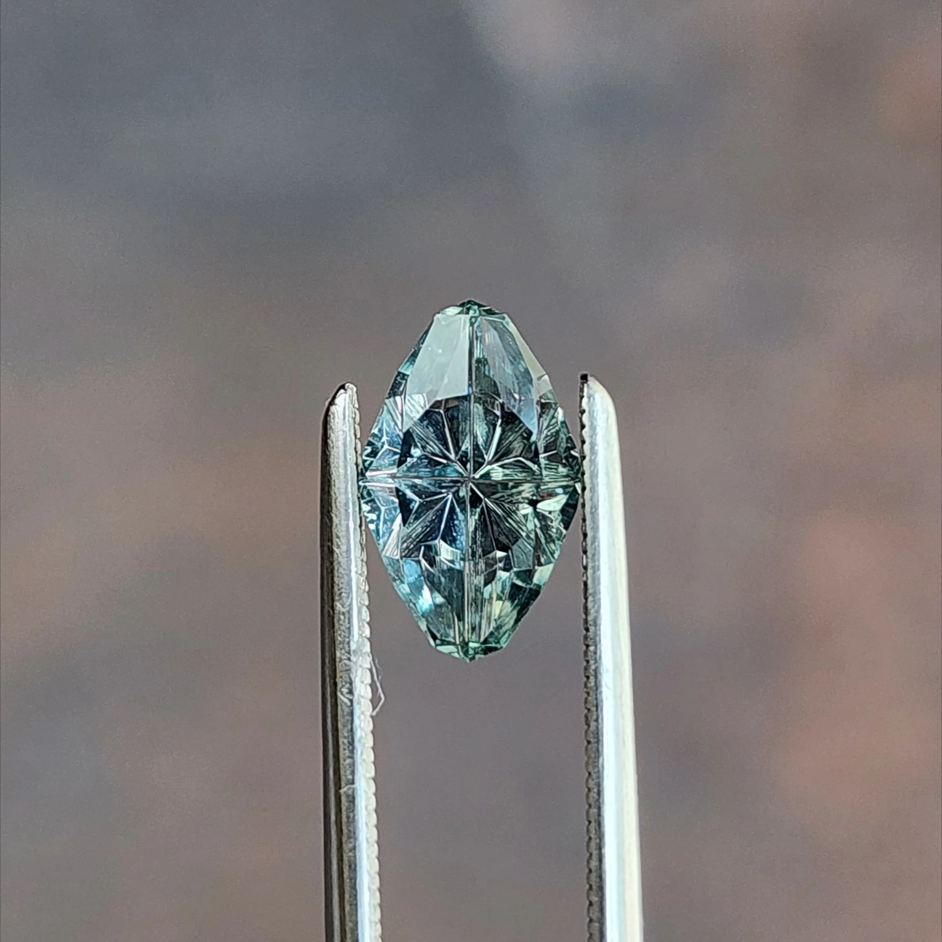 1.43ct Natural Light Green Moval Fantasy Cut Sapphire from Montana Unheated