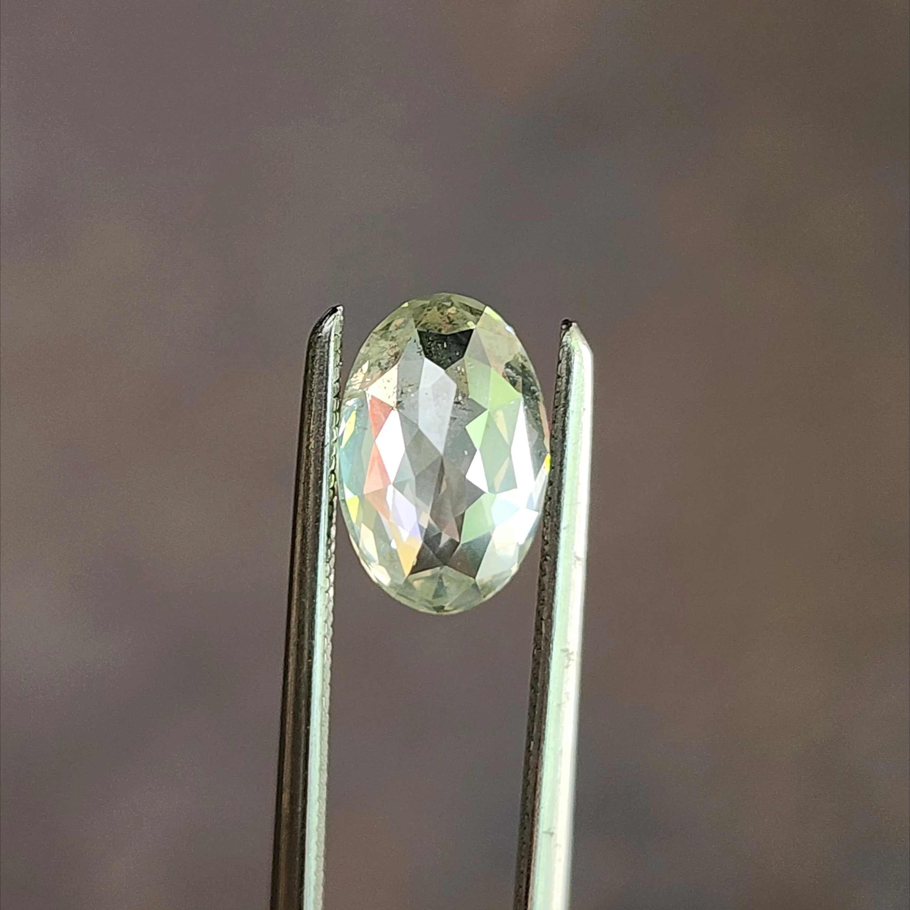 1.45ct Natural Diamond Rose Cut Oval Salt and Pepper