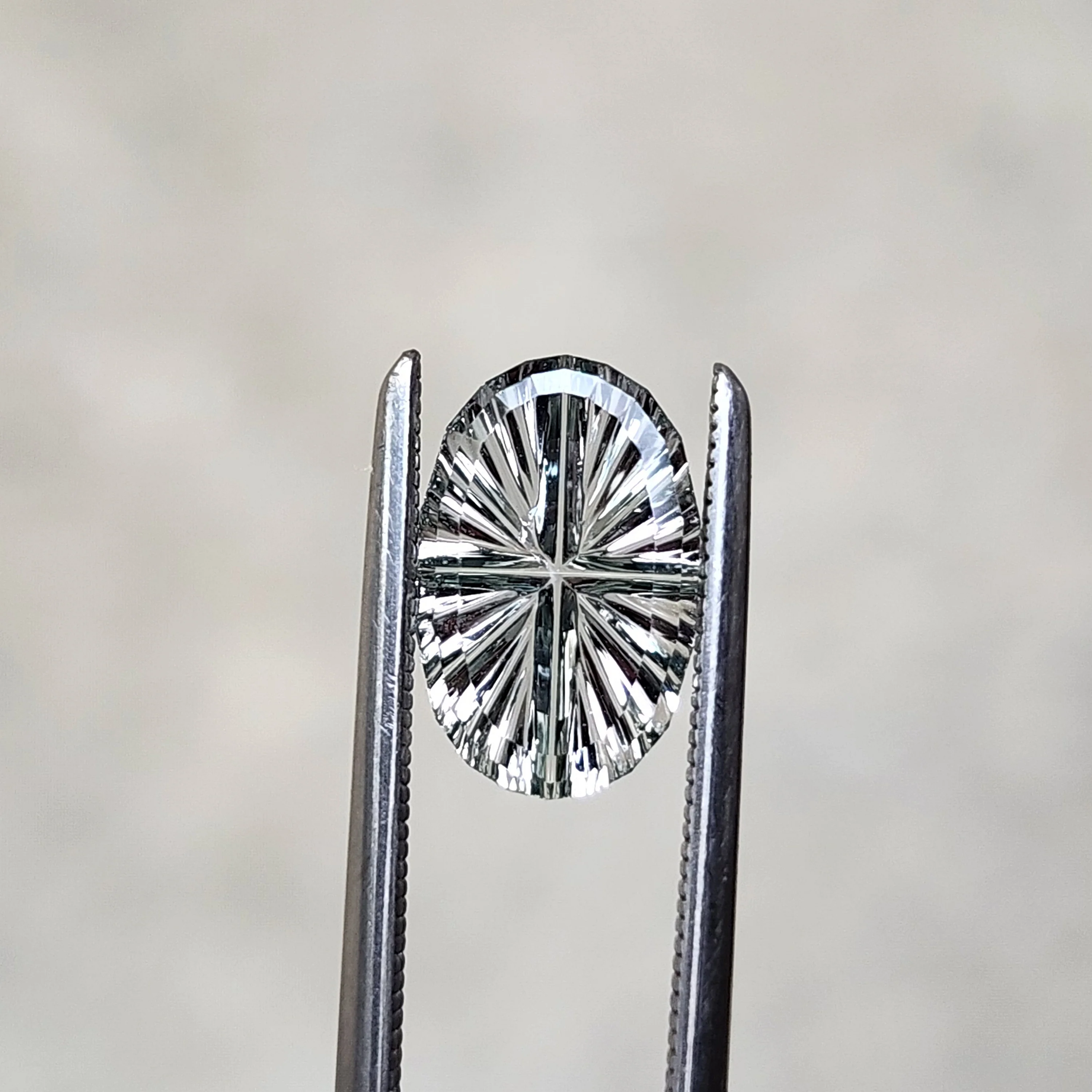1.50ct Natural Pale Green Oval Montana Sapphire - Starbrite Cut by John Dyer