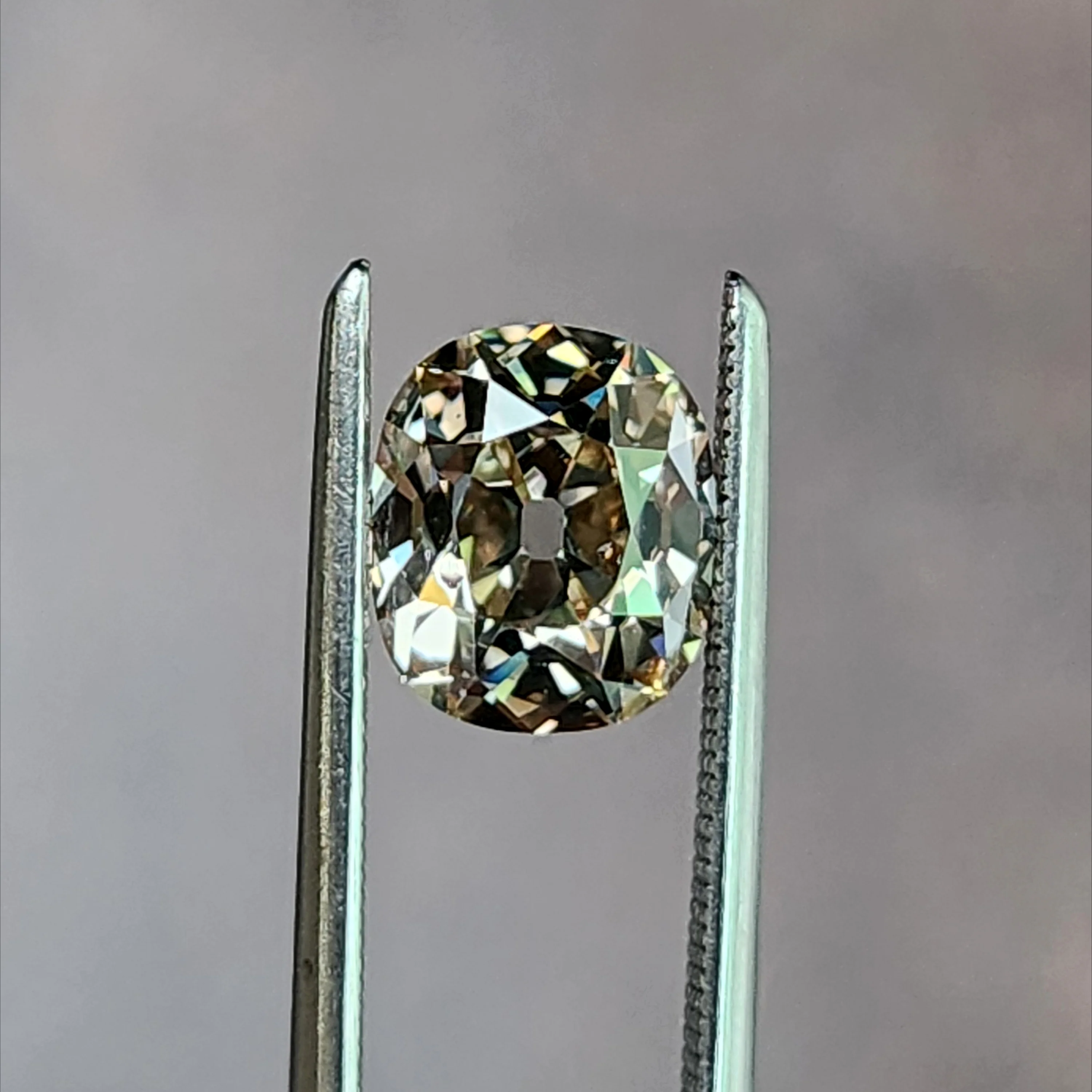 1.68ct Natural Champagne Diamond Cushion Old Mine Antique Cut - Image 2