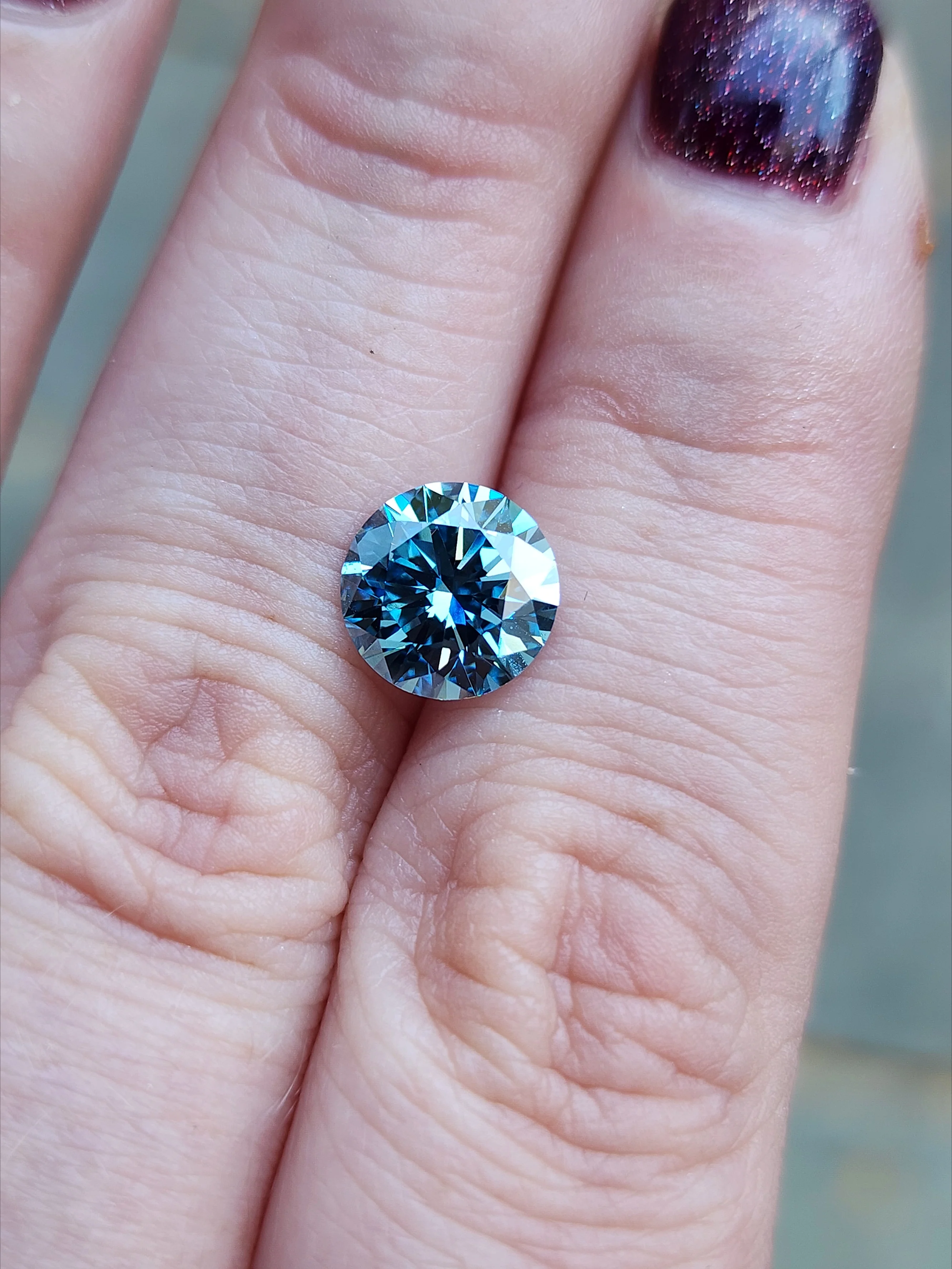 2.19ct Round Brilliant Cut Lab Fancy Blue Diamond VS1 - Image 2