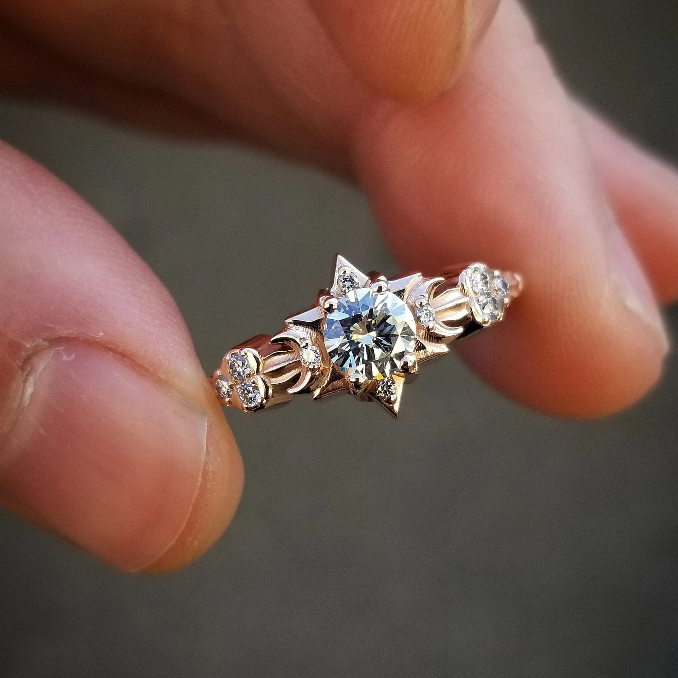 *Setting Only* Celestial Engagement Ring for Build your own Ring - Image 5
