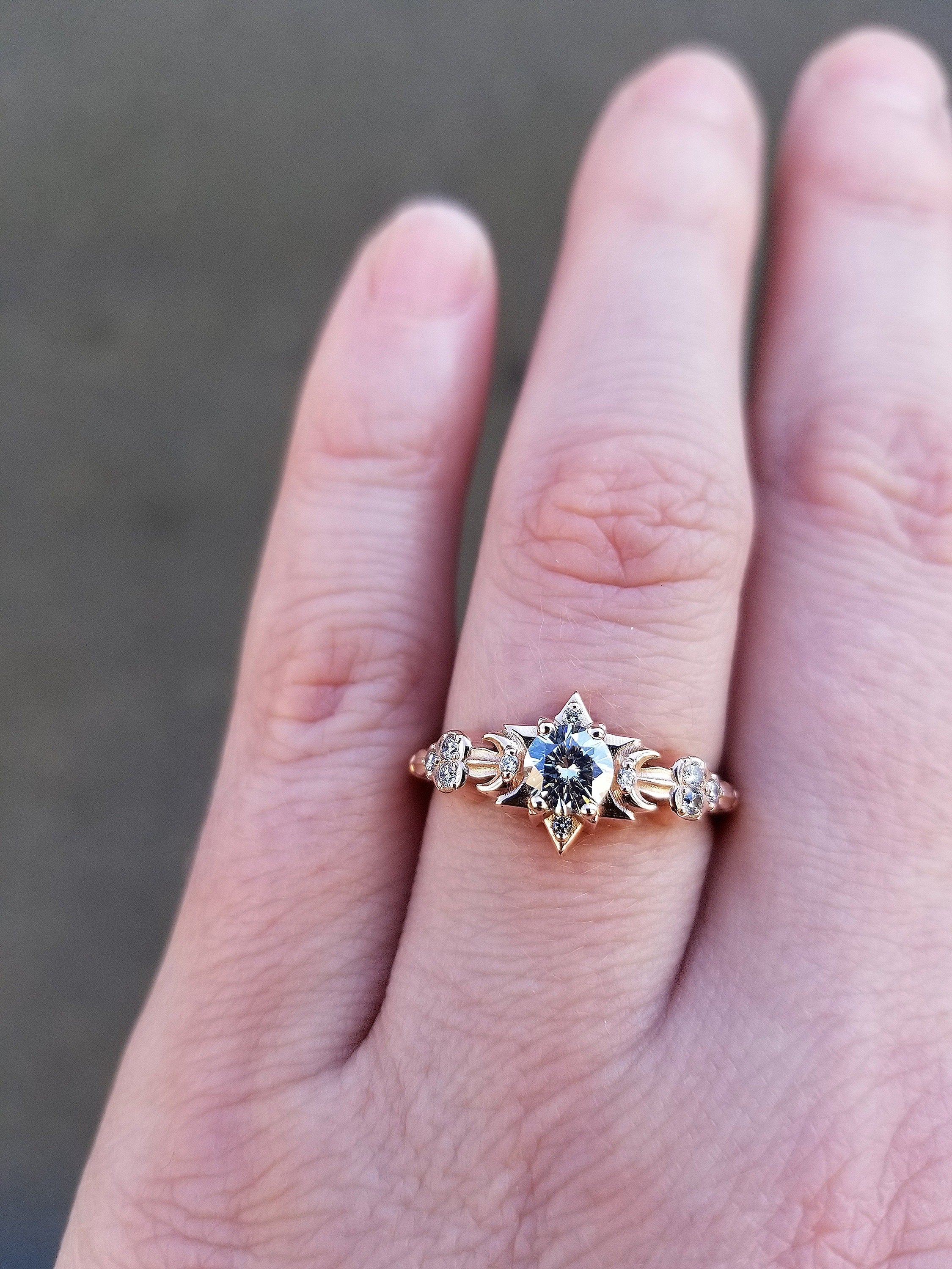 *Setting Only* Celestial Engagement Ring for Build your own Ring - Image 9