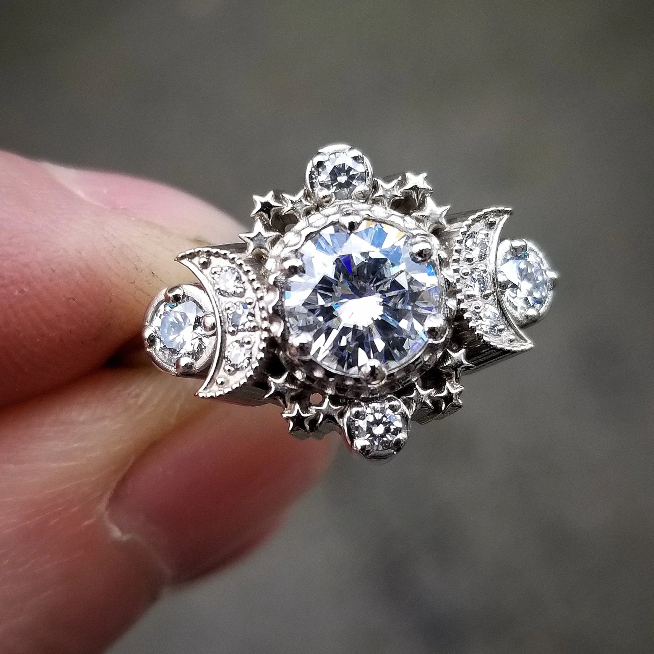 *Setting Only* Custom Cosmos Engagement Ring for Build your own Ring 14k Gold - Image 3