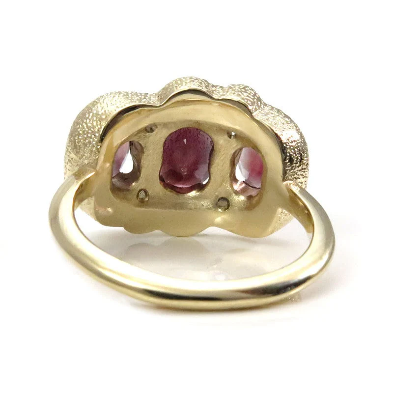 Double Ouroboros Oregon Sunstone & Moonstone 3 Stone Oval Gothic Snake Engagement Ring - 14k Gold - Image 9