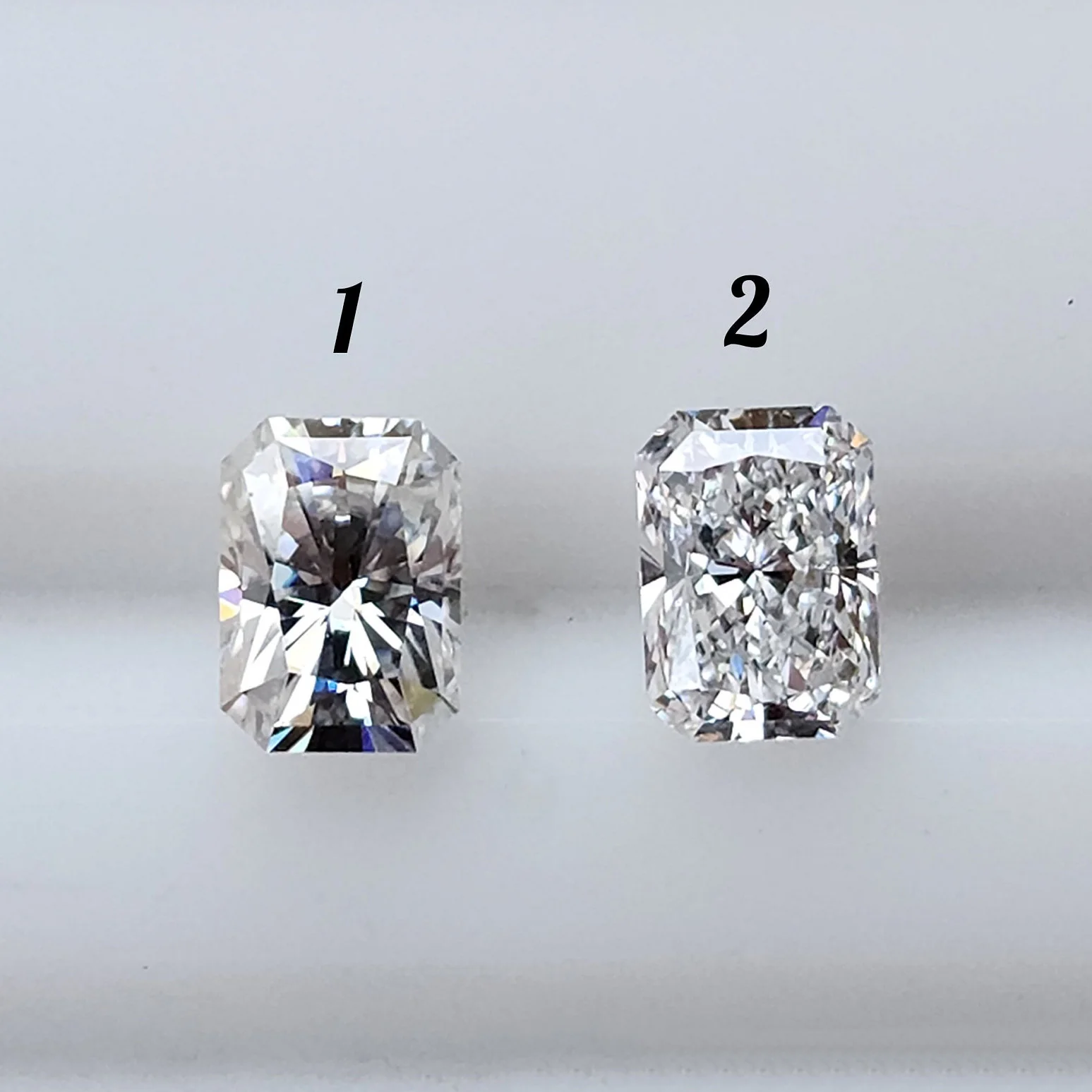 Emerald Cut Artemis Moon Engagement Ring with Radiant Cut Moissanite - Celestial Goddess Engagement - Image 10