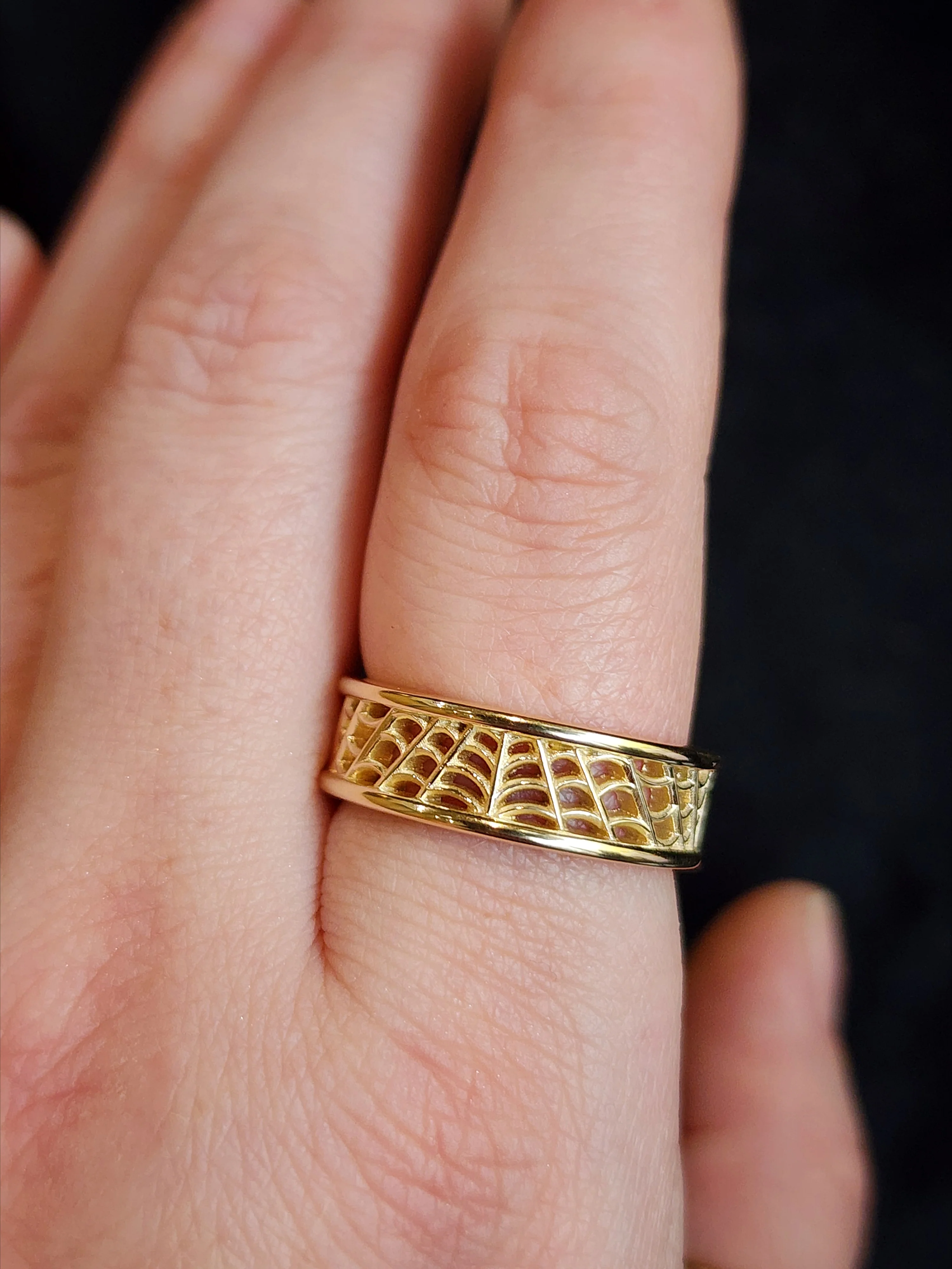 Gomez Spider Web Wedding Band - 14k Gold - Image 9