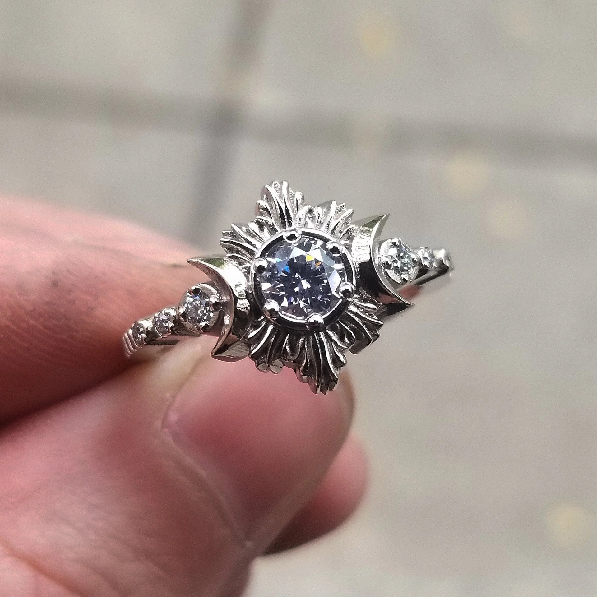 *Setting Only* Moon Fire Engagement Ring for Build your own Ring - Image 5