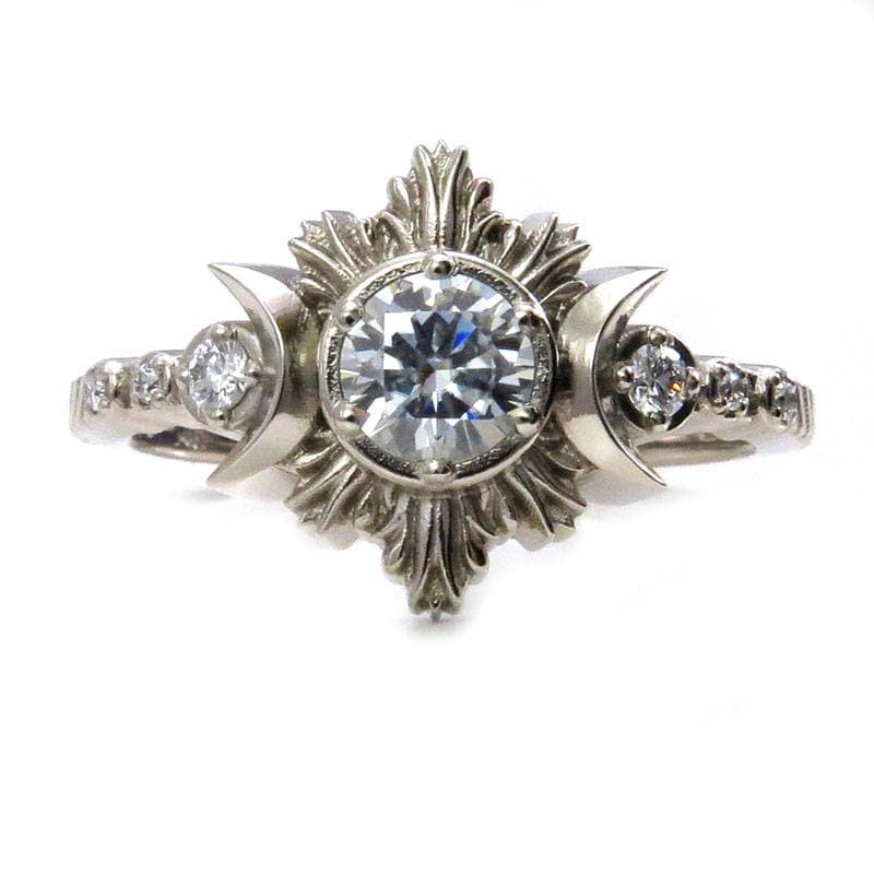 *Setting Only* Moon Fire Engagement Ring for Build your own Ring - Image 7