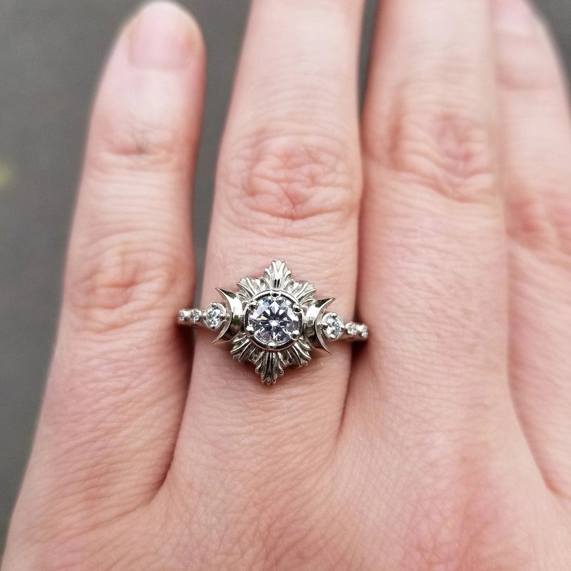 *Setting Only* Moon Fire Engagement Ring for Build your own Ring - Image 8