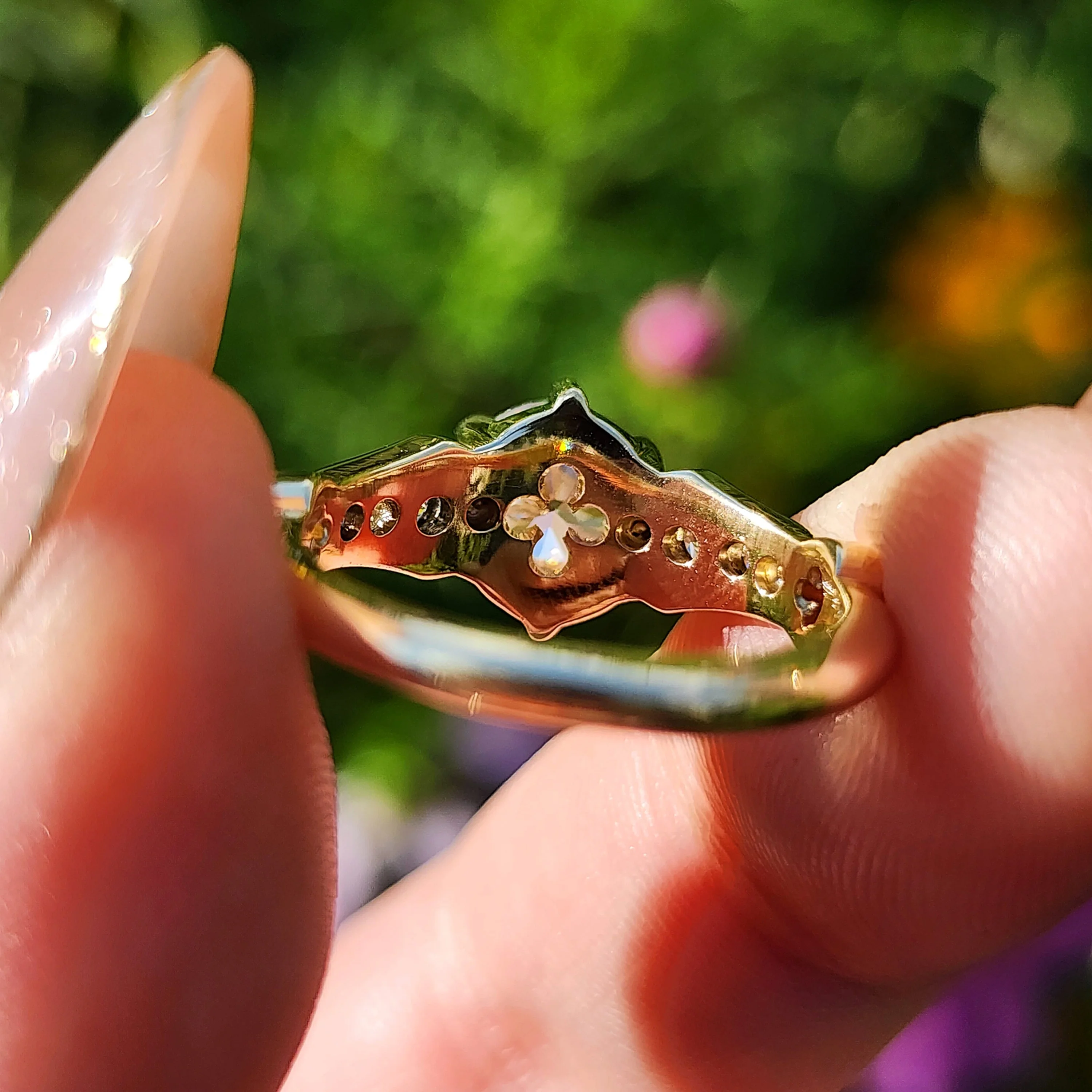 Ready to Ship Size 6-8 - 1.24ct Round Brilliant Hidden Rose Window Lab Diamond Engagement Ring - 14k Yellow Gold - Image 11