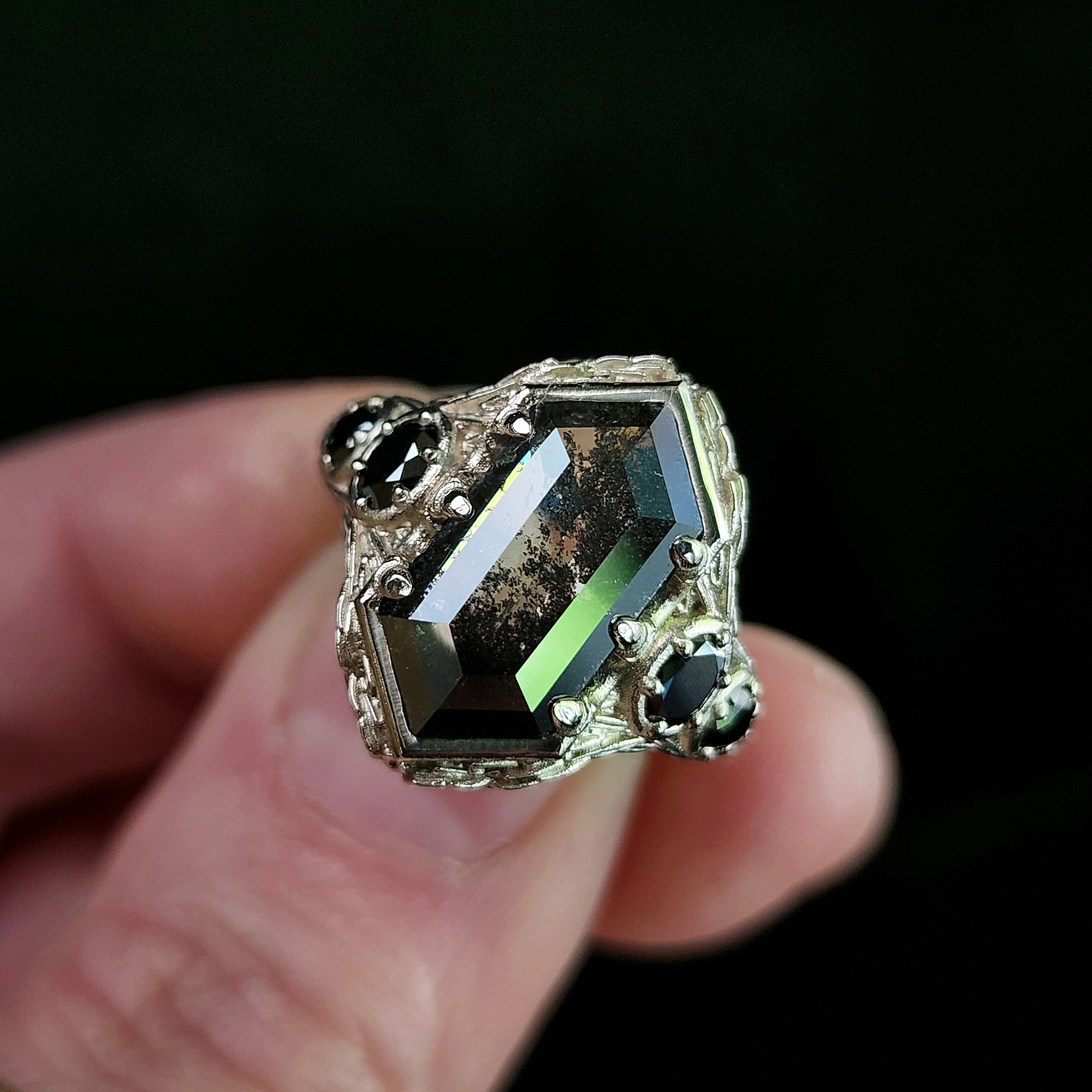 Ready to Ship Size 6-8 Bramble with 3.87ct Lab Rose Cut Salt & Pepper Diamond - Image 4