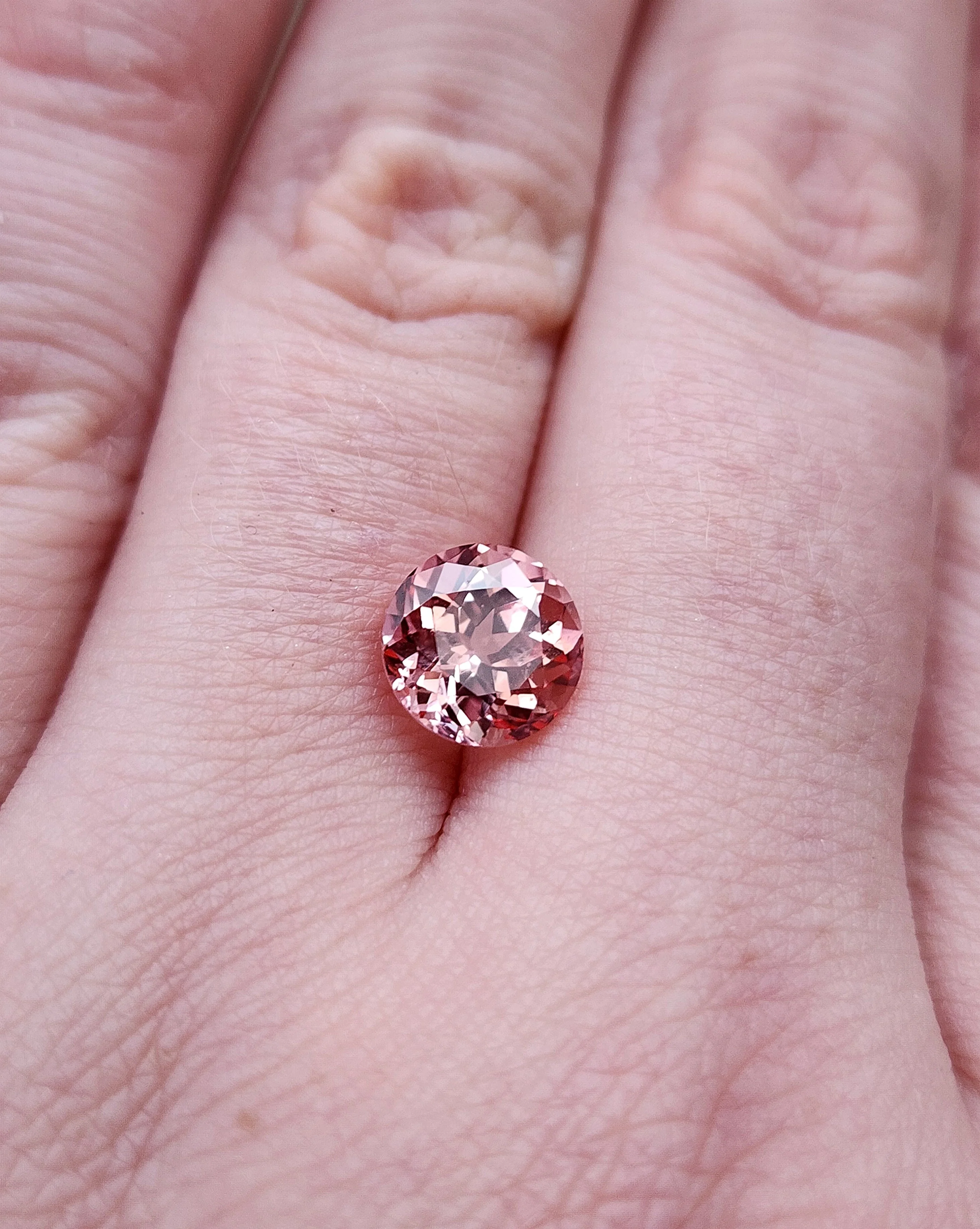 Round Cut Chatham Peachy Pink Champagne Sapphire - For Build Your Own Pieces - Image 3