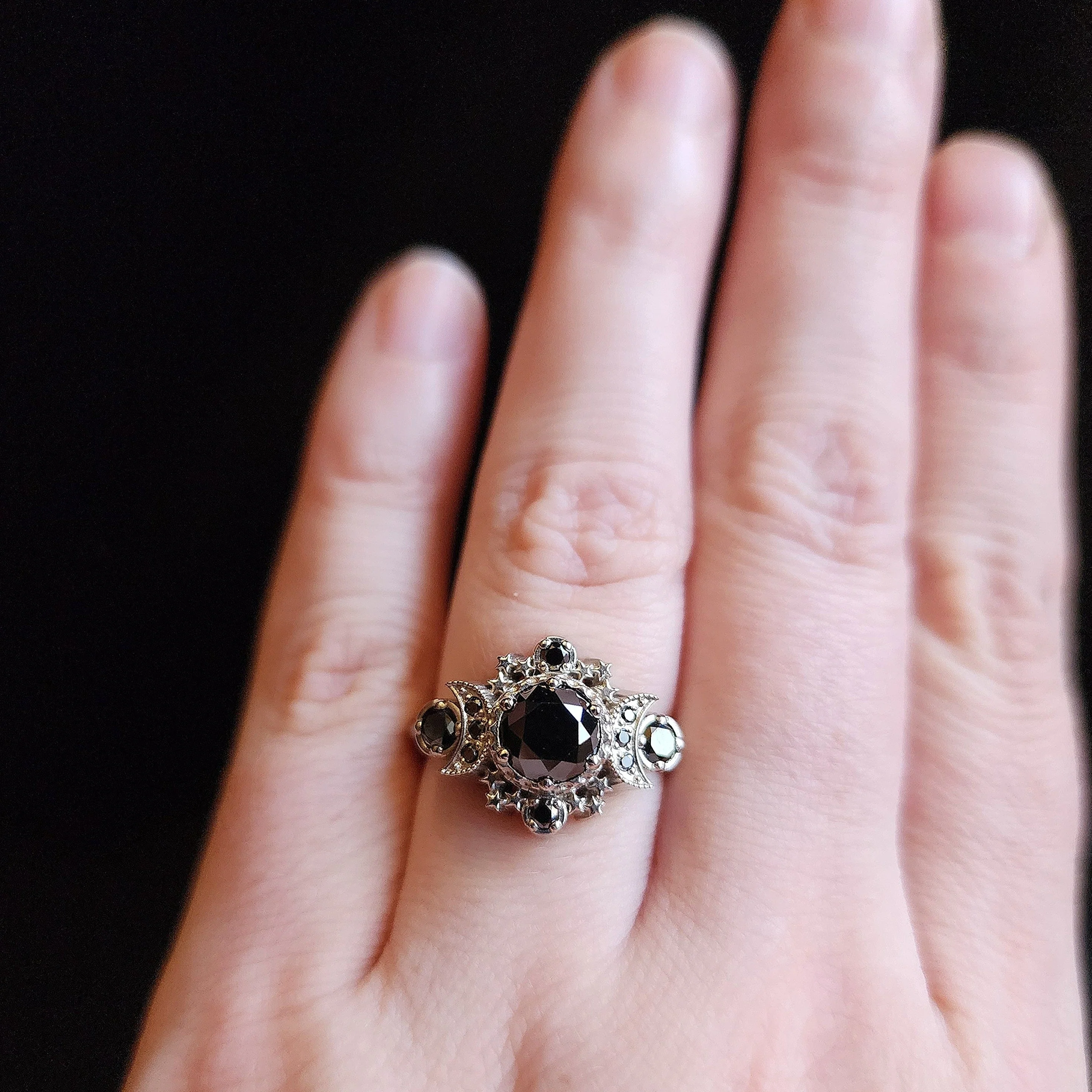 *Setting Only* Black Diamond Cosmos Engagement Ring for Build your Own Ring - Image 9