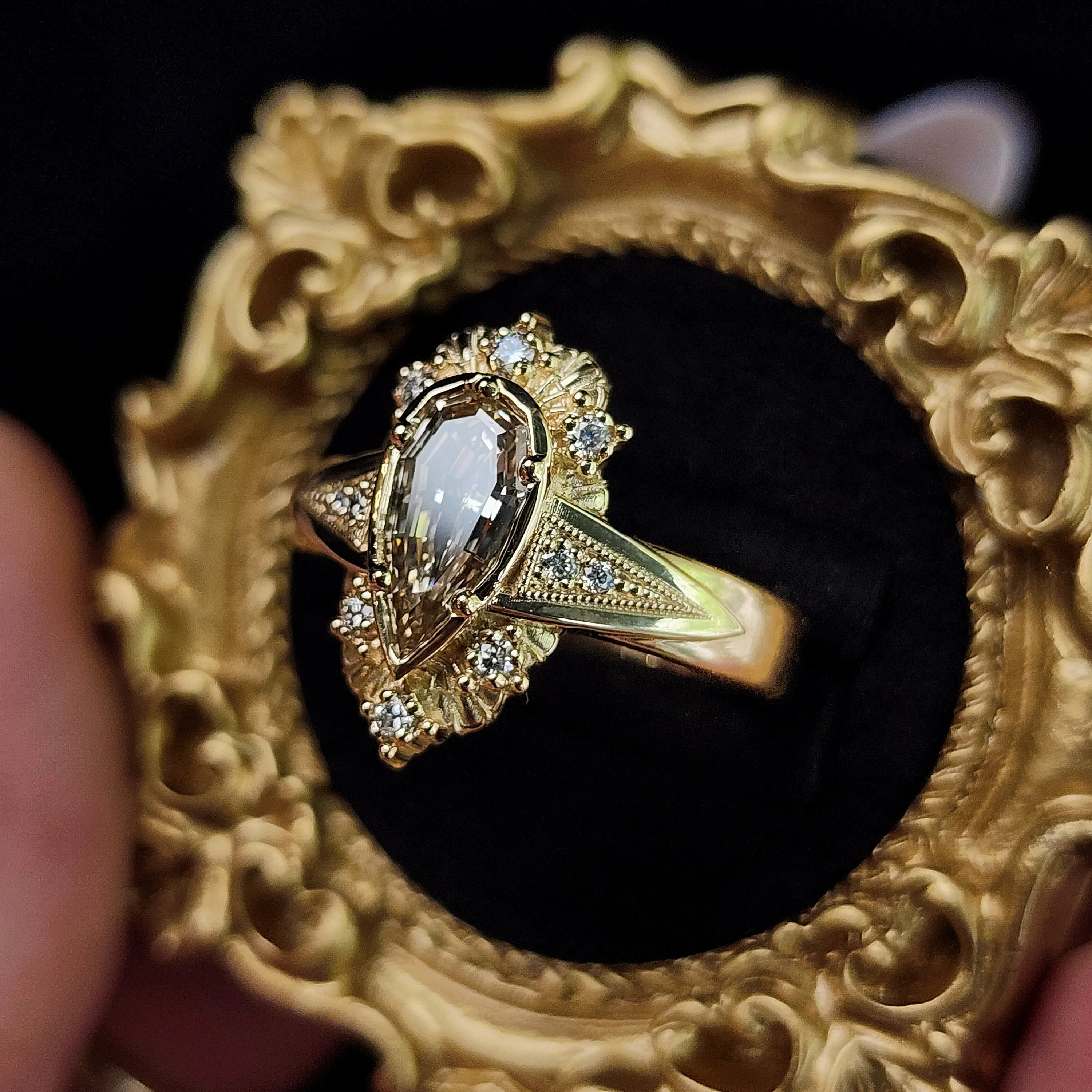 *Setting Only* Lady Anne Wide Band Art Deco Tudor Ring - Image 8