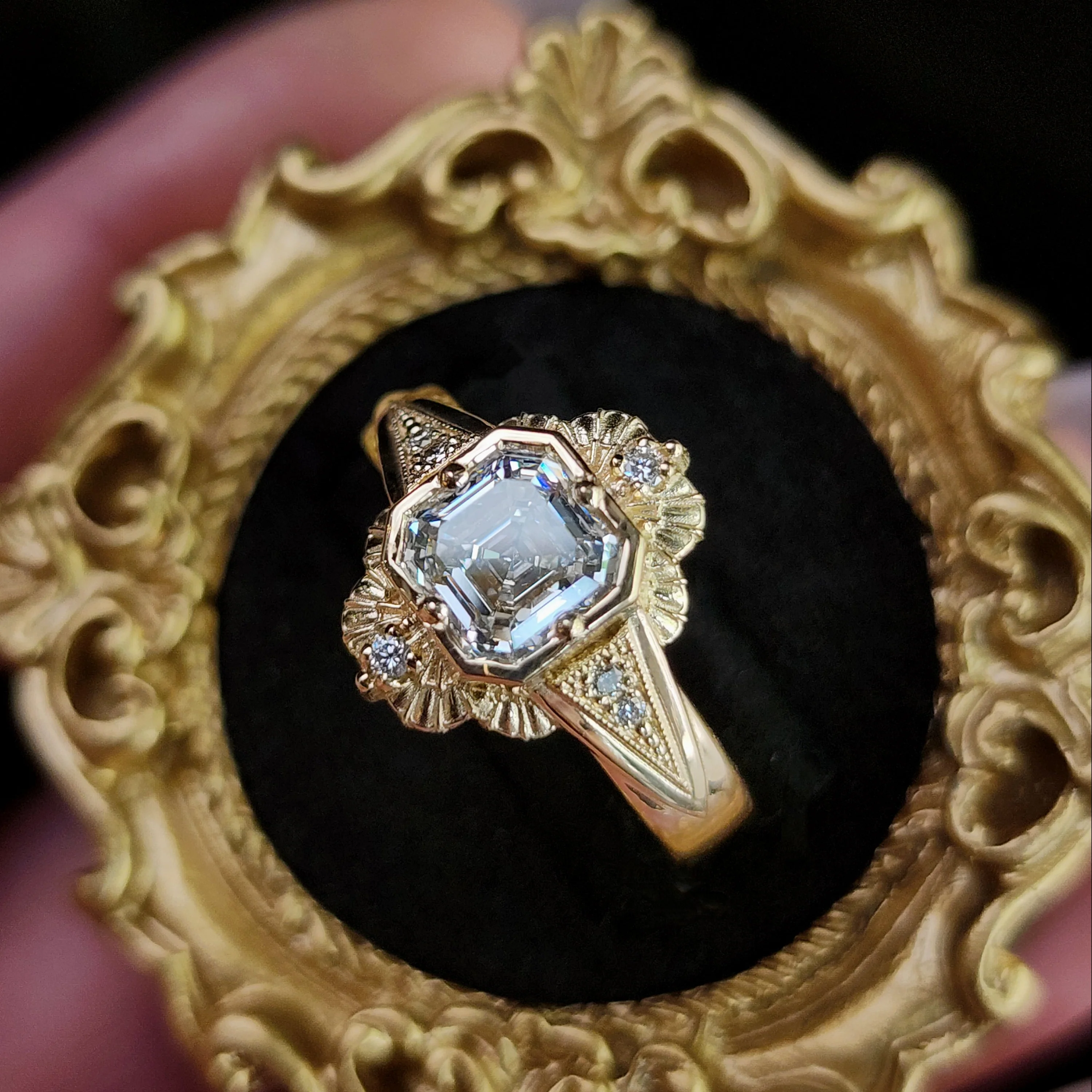 *Setting Only* Lady Mary Art Deco Tudor Wide Band Ring - Image 8