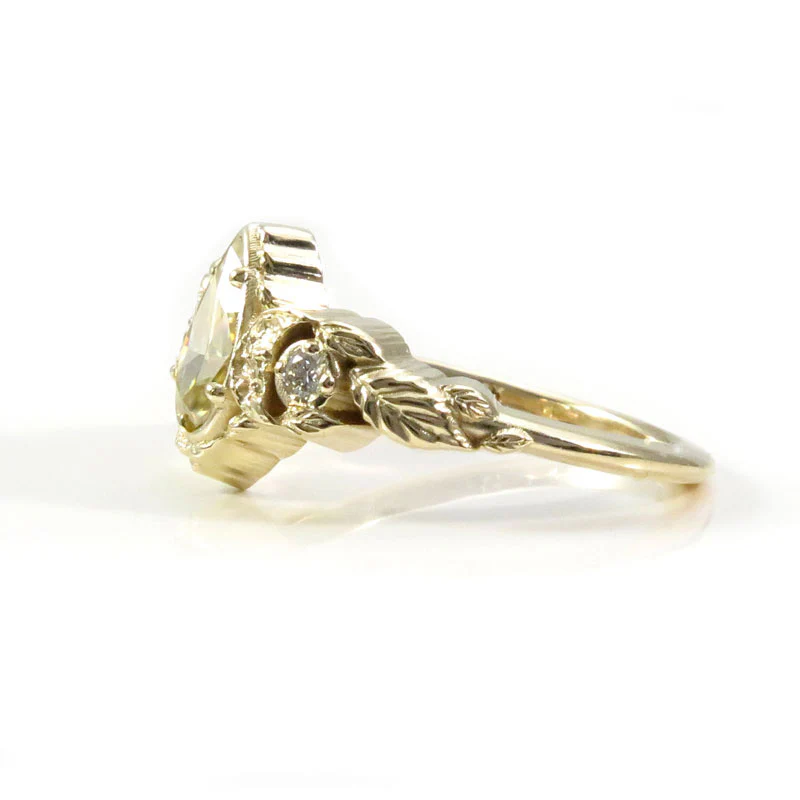 *Setting Only* Leaf & Crescent Moon Ring Diamond Sides - Image 6