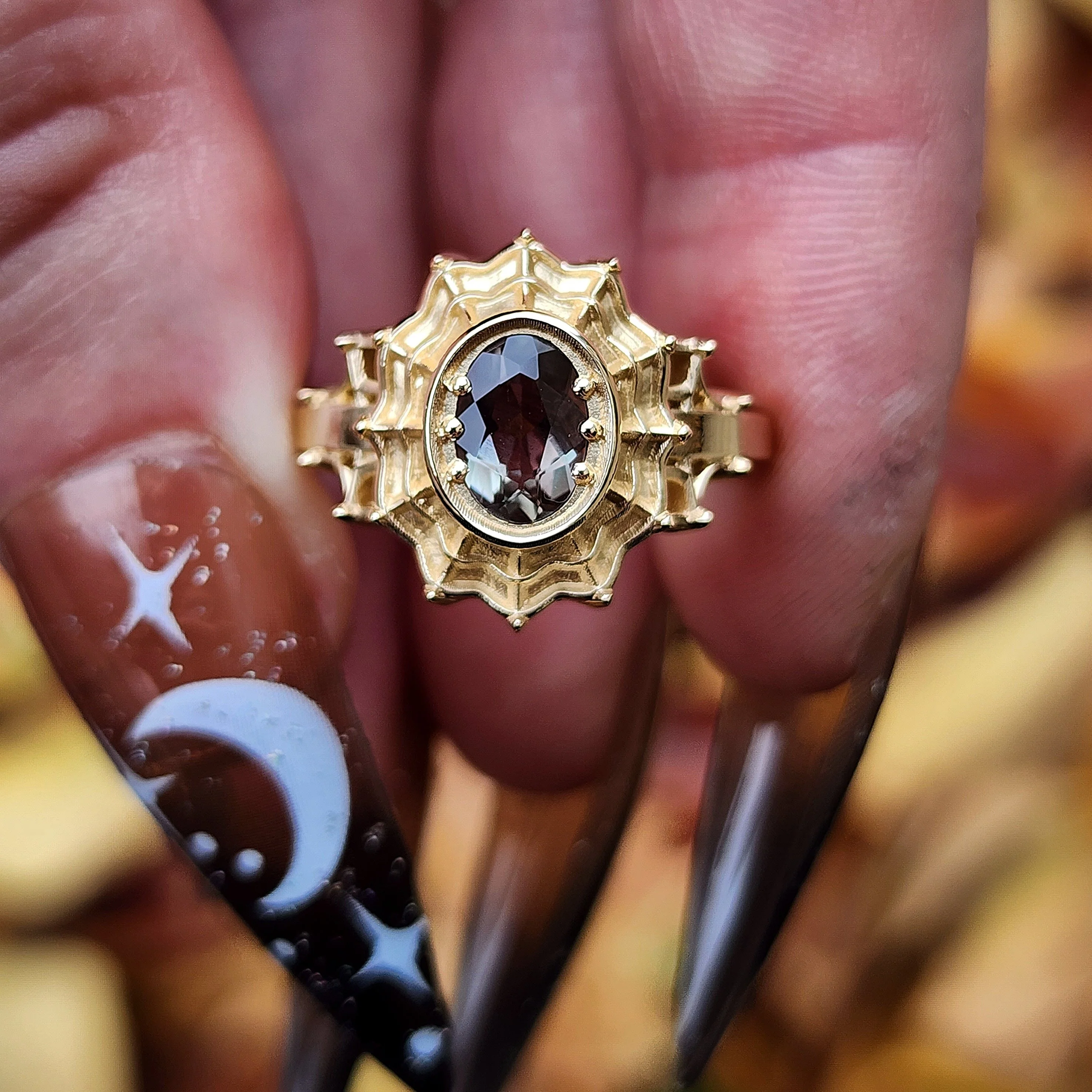 *Setting Only* Morticia Spider Web Engagement Ring - For Build your Own Custom Ring
