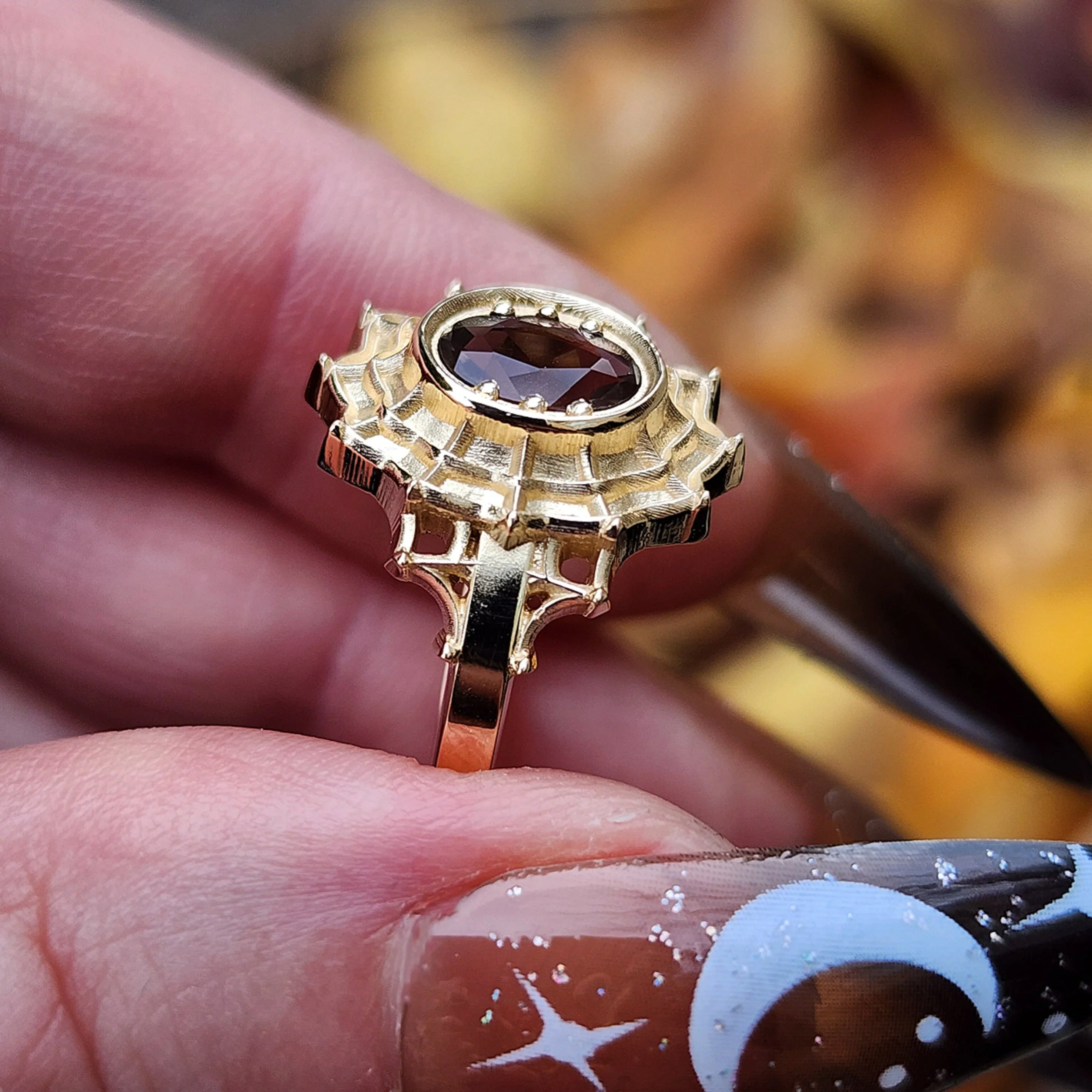 *Setting Only* Morticia Spider Web Engagement Ring - For Build your Own Custom Ring - Image 7