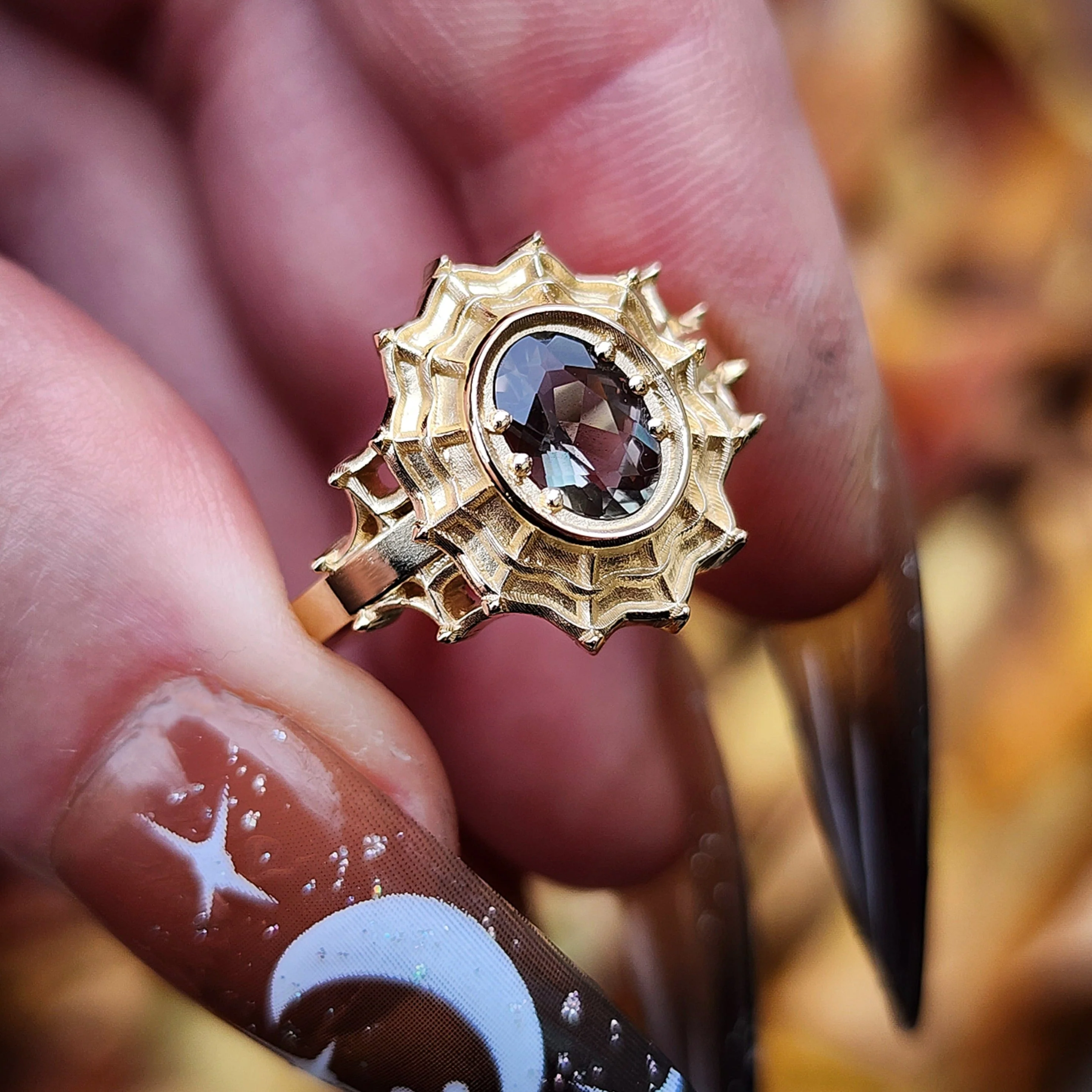 *Setting Only* Morticia Spider Web Engagement Ring - For Build your Own Custom Ring - Image 8