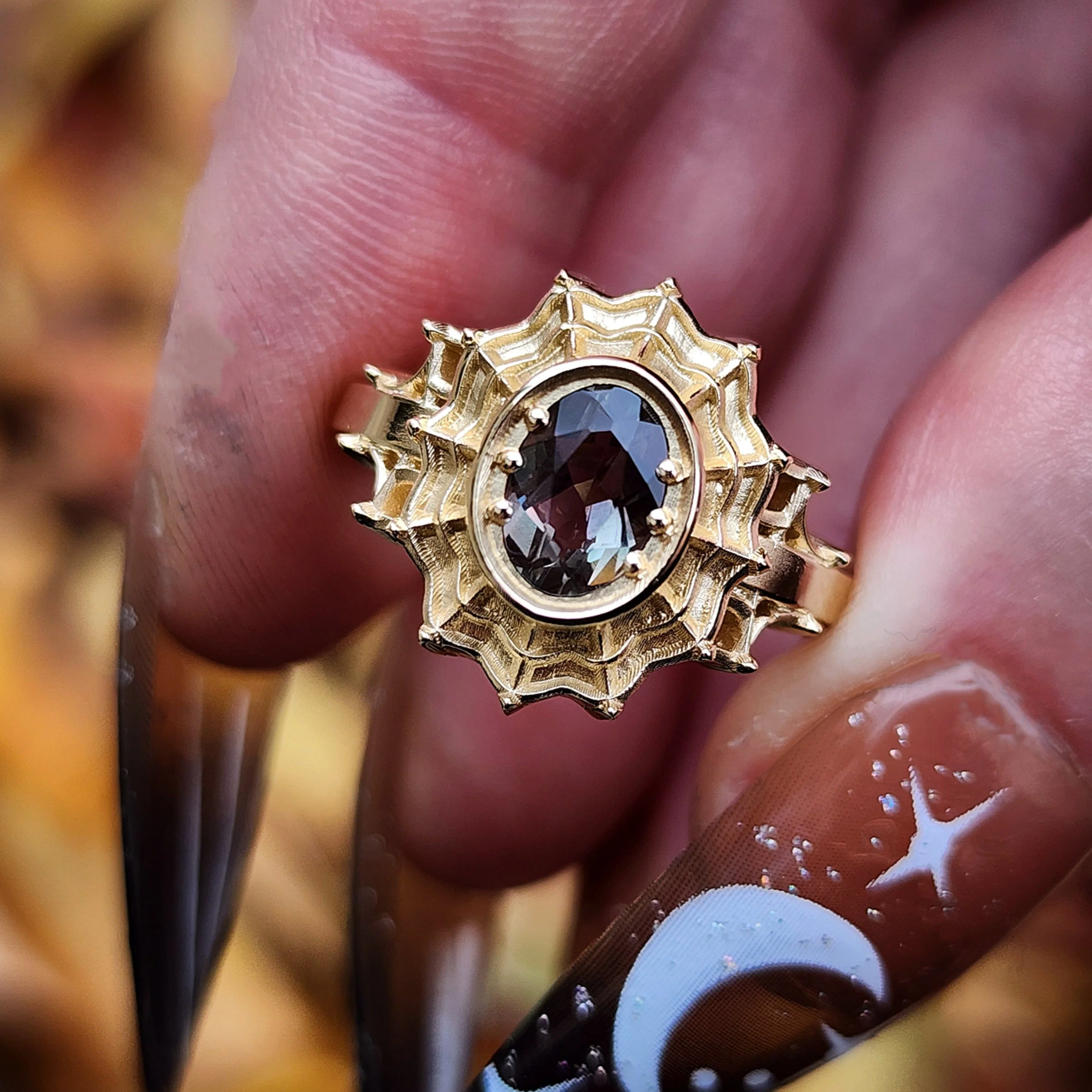 *Setting Only* Morticia Spider Web Engagement Ring - For Build your Own Custom Ring - Image 9