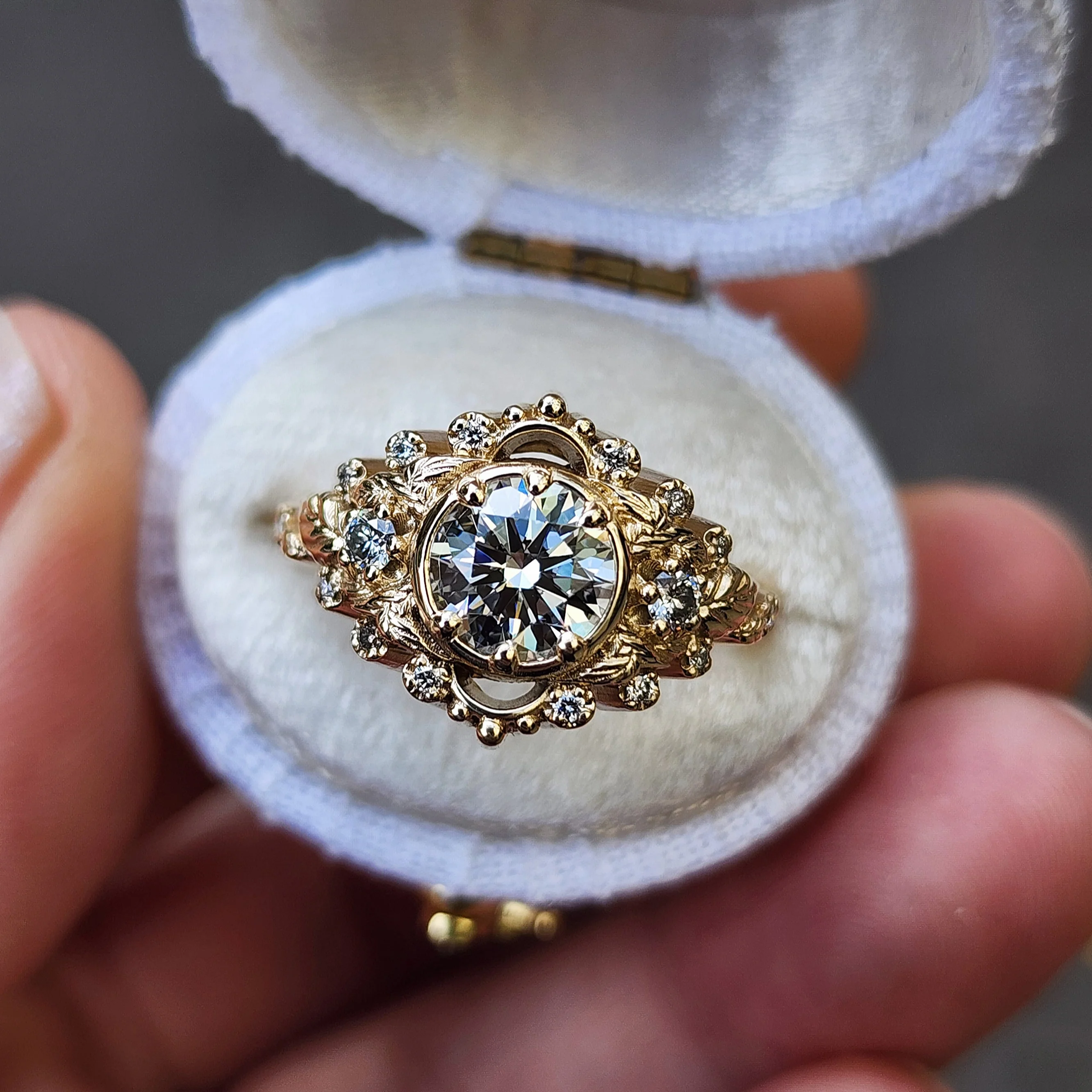 *Setting Only* Natura Leaf Engagement Ring for Build Your Own Ring - Image 9