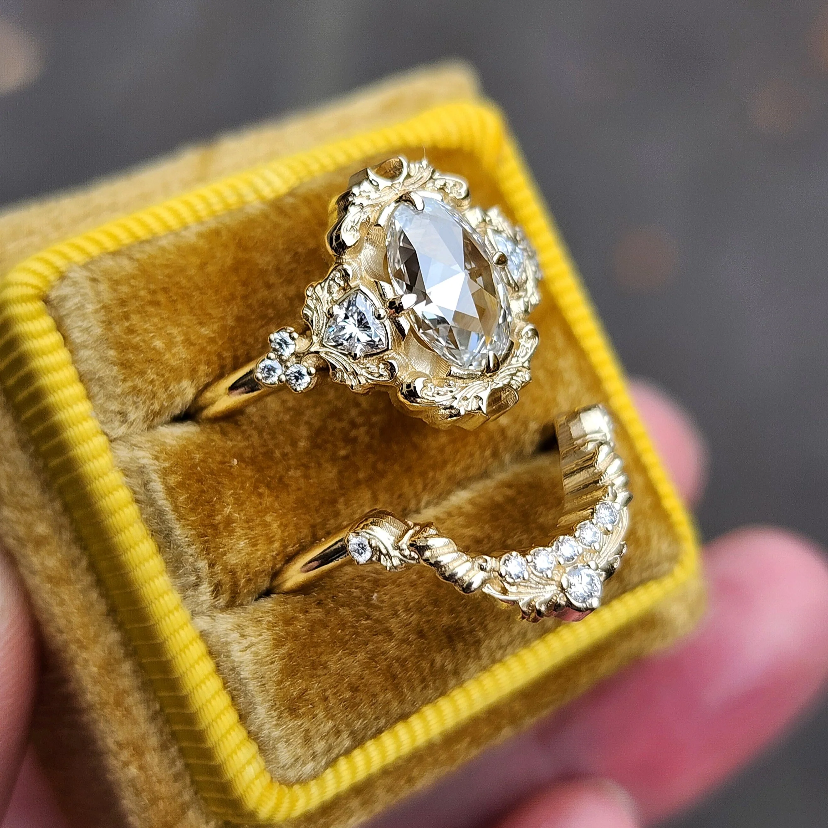 *Setting Only* Ophelia Engagement Ring with Diamond Swing Ring Wedding Band - Image 7