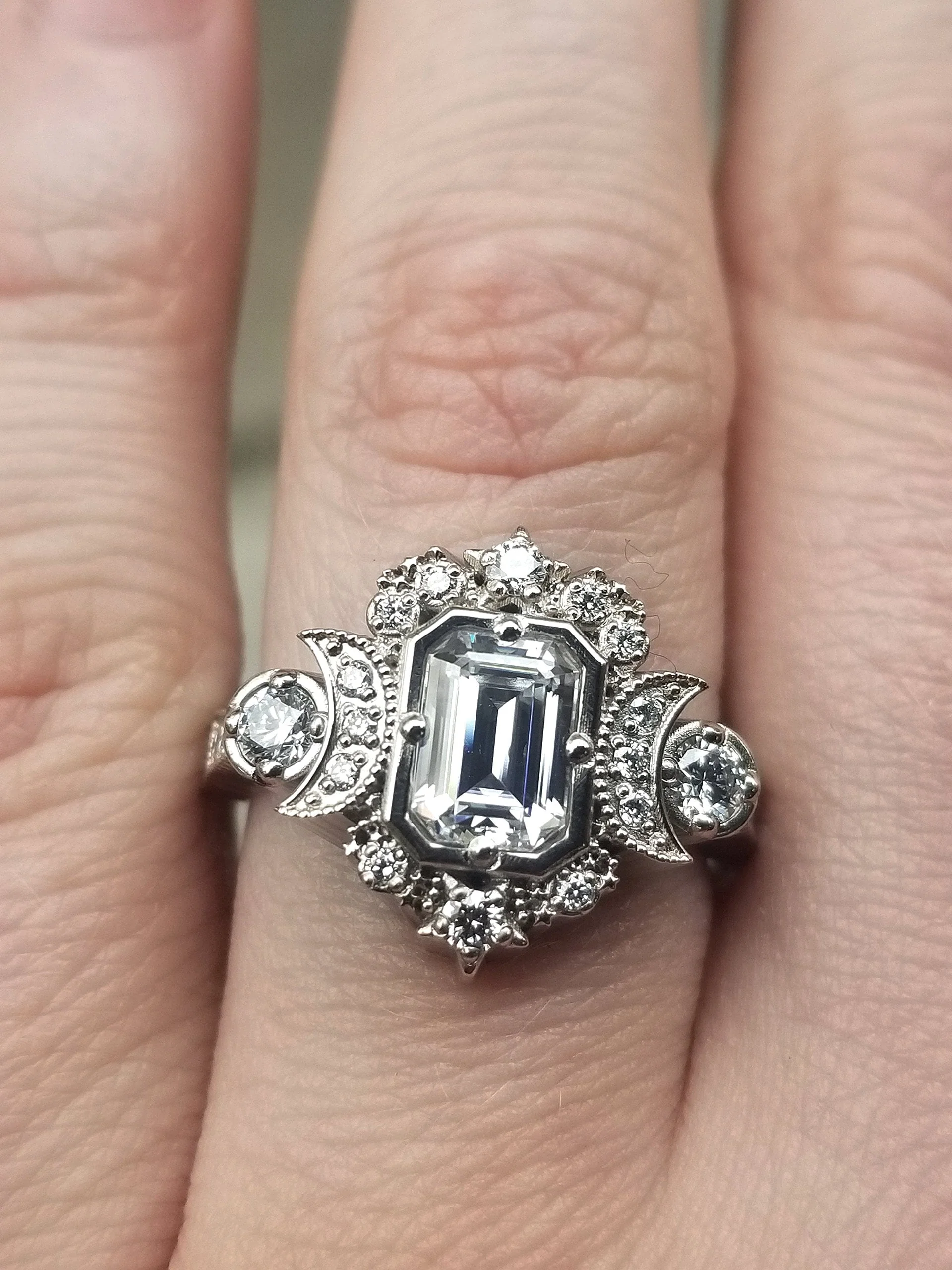 *Setting Only* Selene Engagement Ring for Build Your Own Ring - ALL Diamonds Sides - Image 8