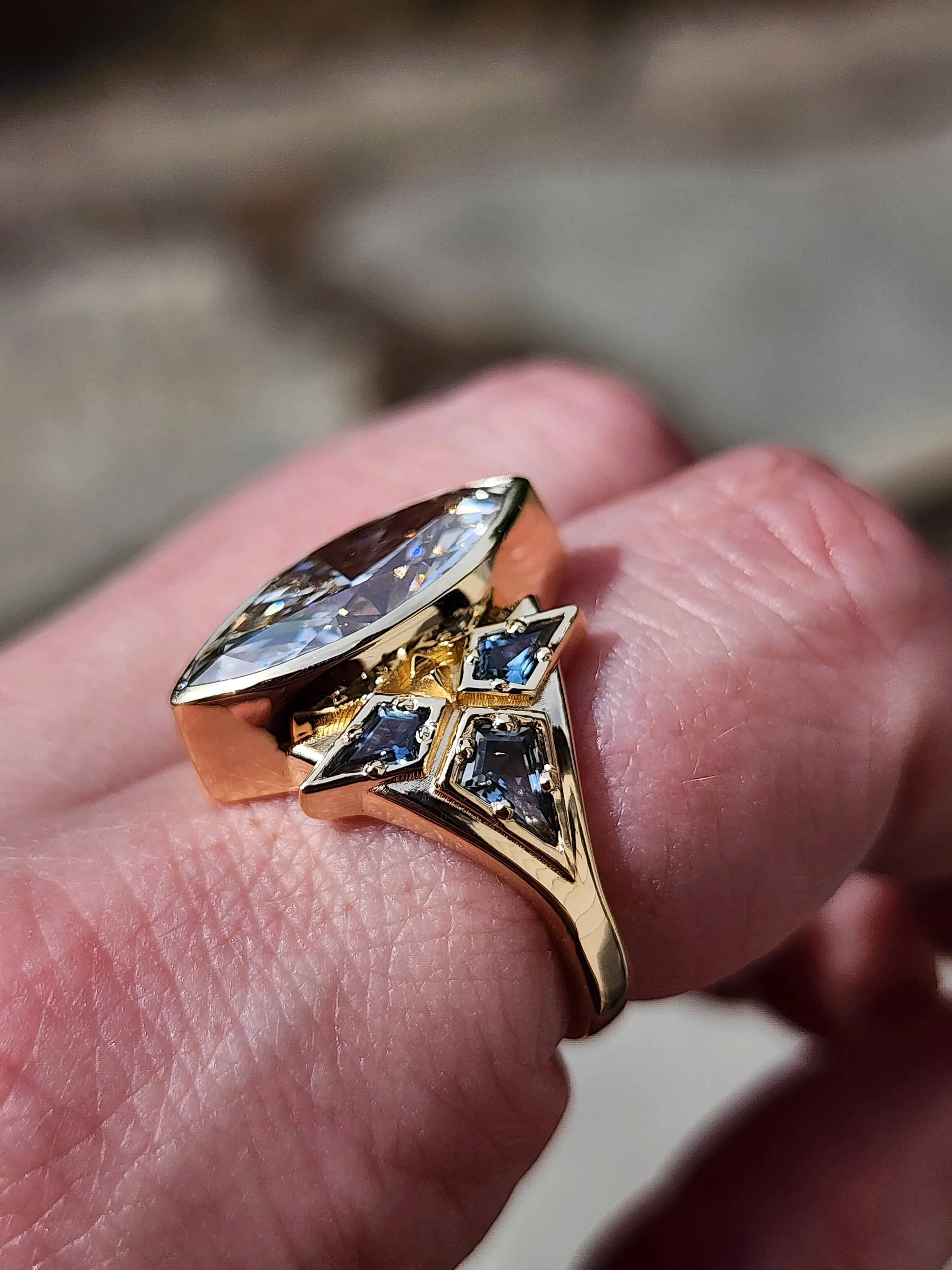 *Setting Only* Valkyrie Ring with Montana Sapphire Kites - Image 14