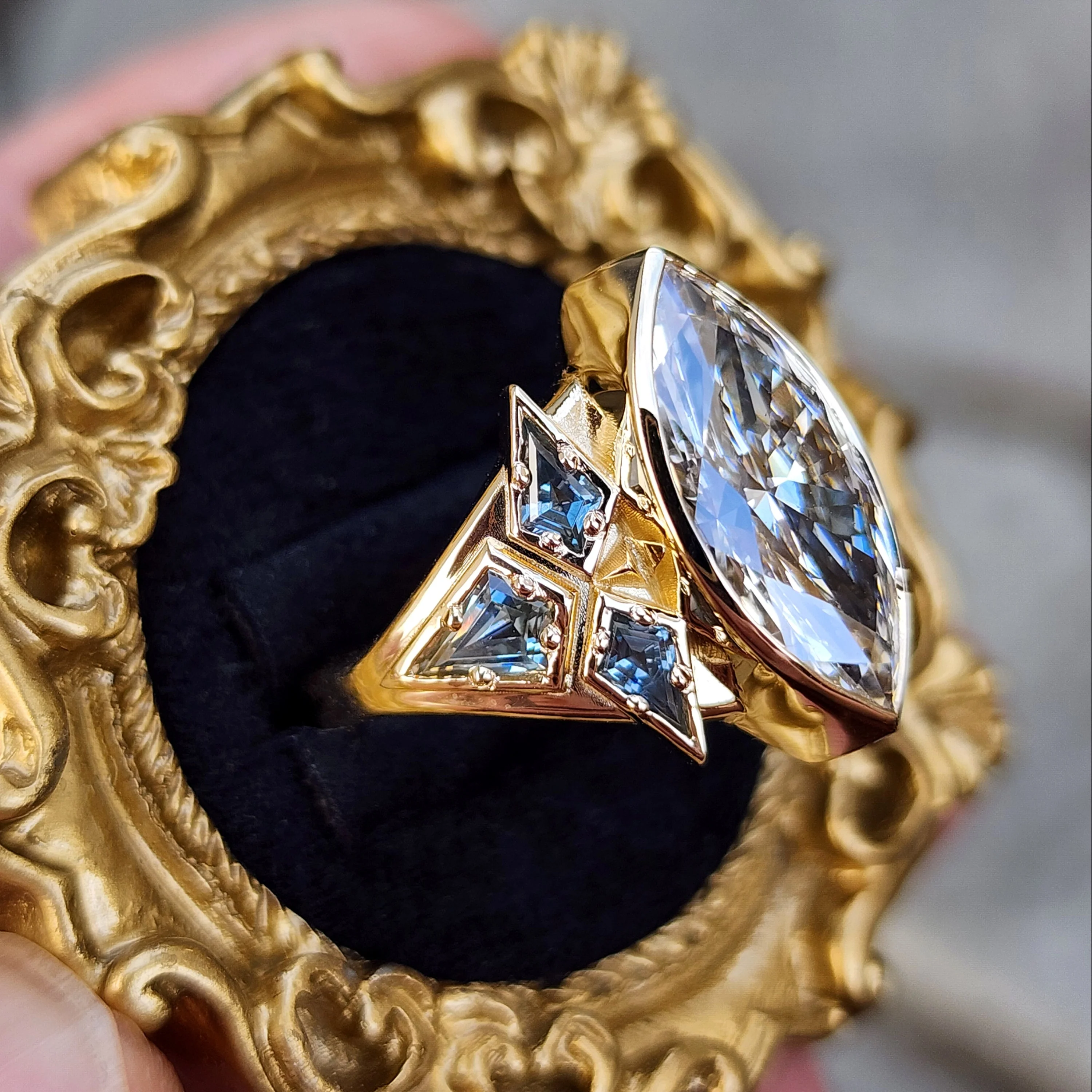 *Setting Only* Valkyrie Ring with Montana Sapphire Kites - Image 2