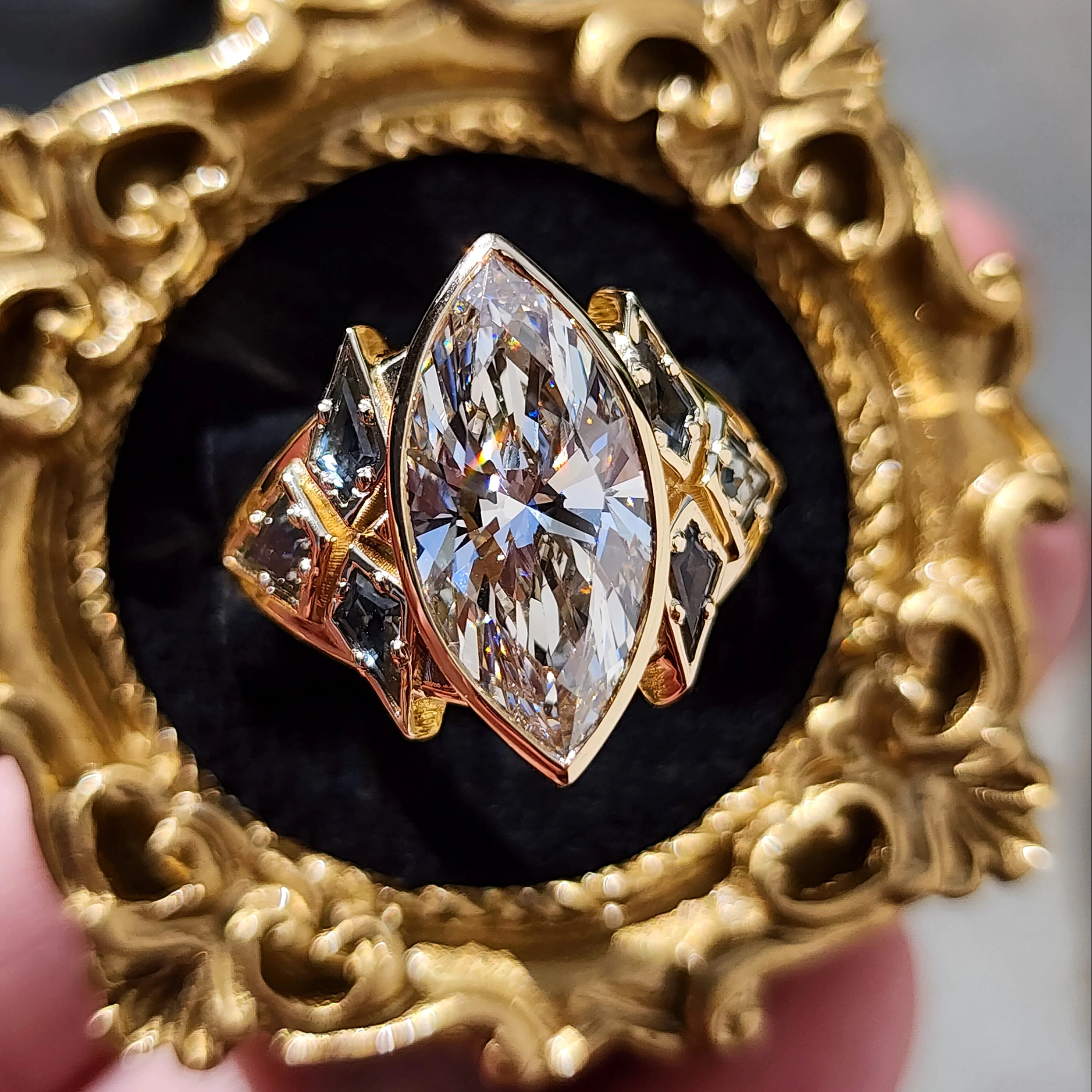 *Setting Only* Valkyrie Ring with Montana Sapphire Kites - Image 6