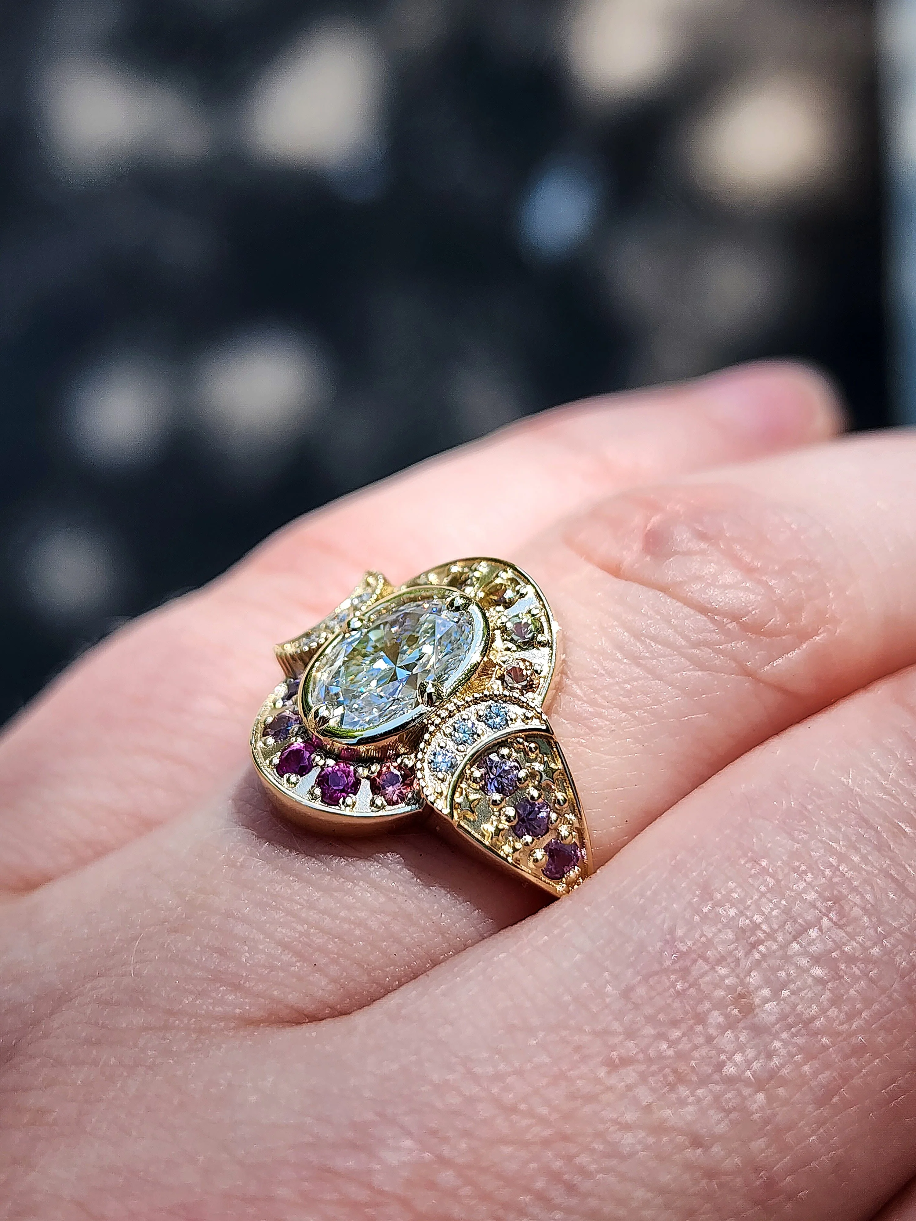 *Setting Only* Spectrum Moon Ring for Build you own Ring - Image 10